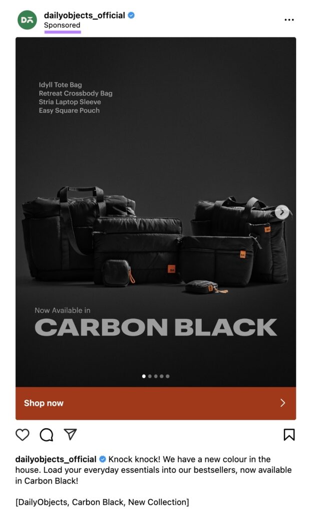 An retargeting ad that targeted same user that had previously visited the website or product