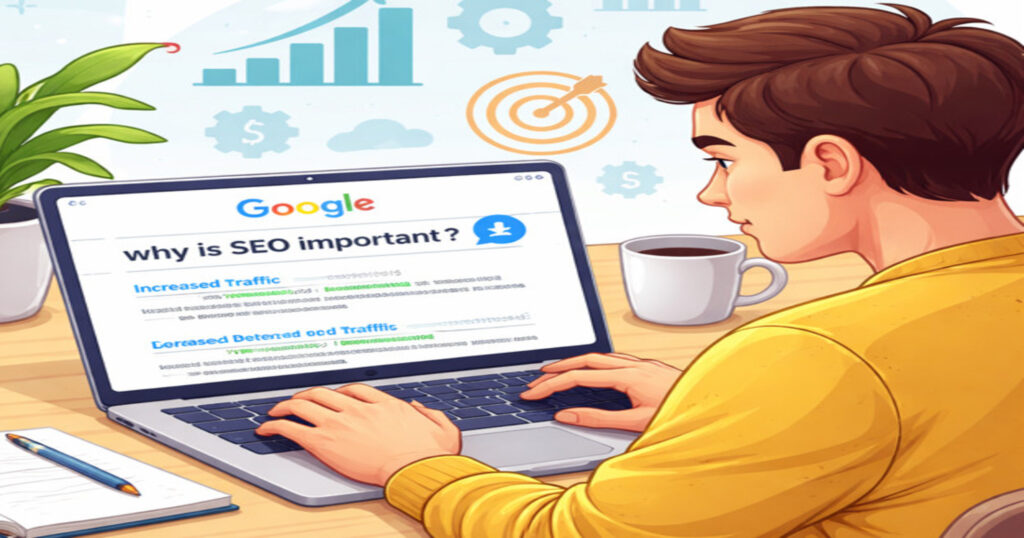 A person searching up why is SEO important on google