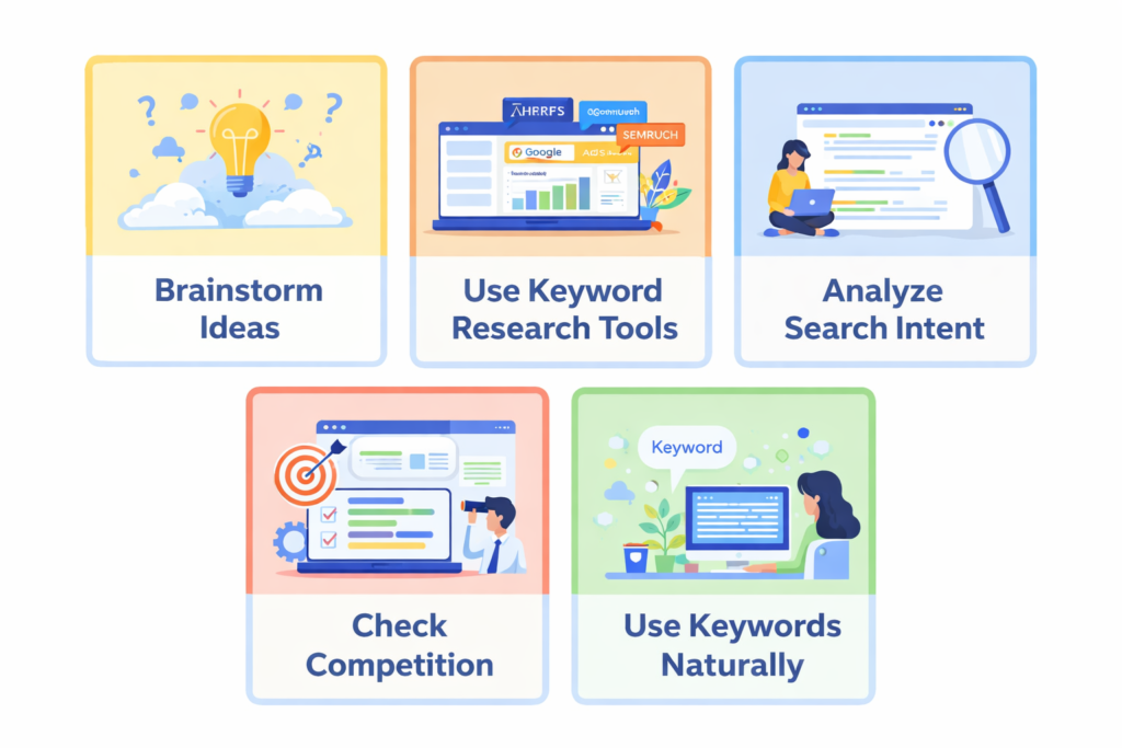 keyword-research-step-by-step keyword research in 5 steps