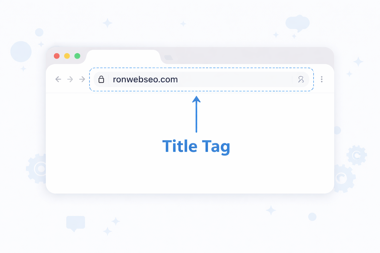 SEO-focused title tag example showing ronwebseo.com in browser tab.